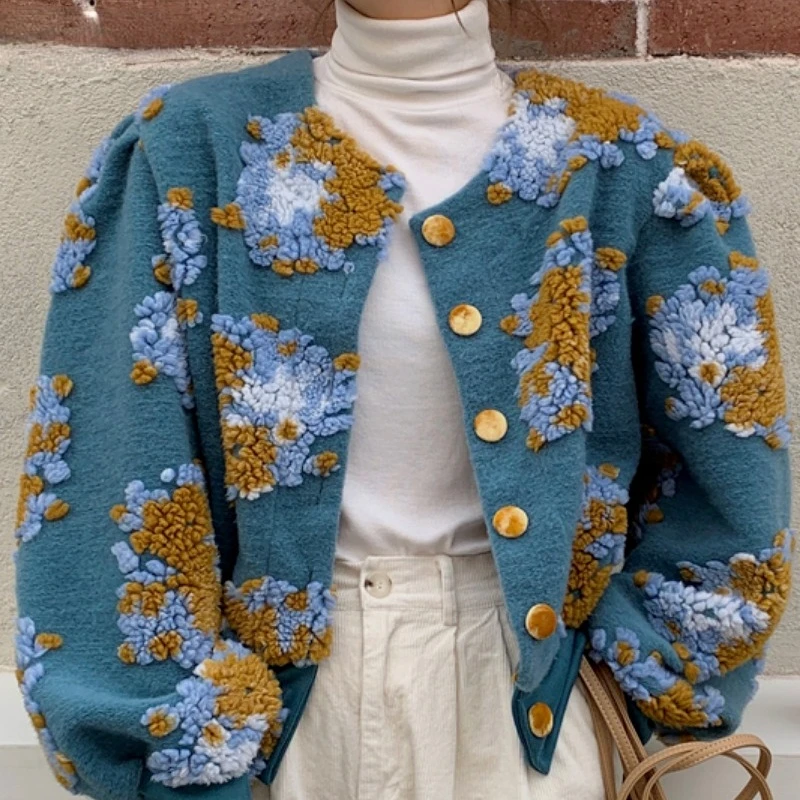 

Woman Flower Woman Jacket Cardigan Embroidery Jackets Korean Long Sleeve Women Coats Jackets Women