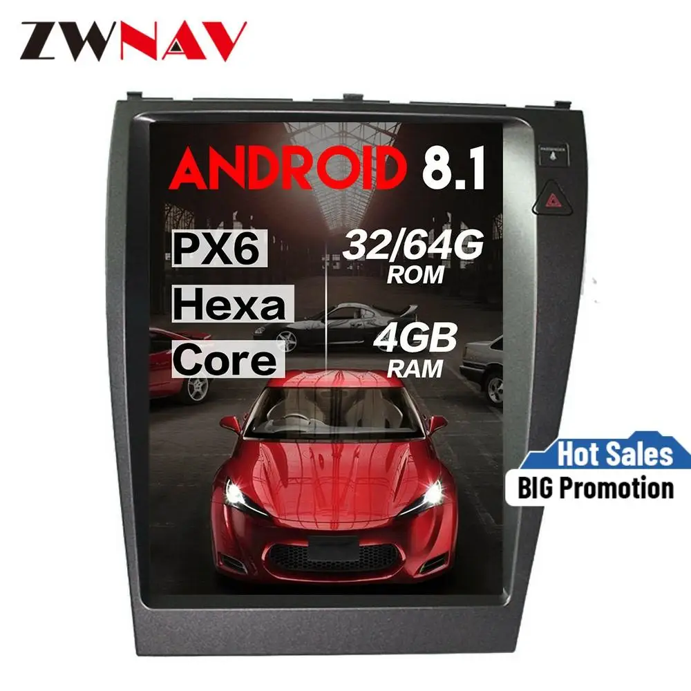 Автомобильный мультимедийный плеер PX6 4 + 64 Tesla style Android 8 1 для Lexus ES ES240 ES350