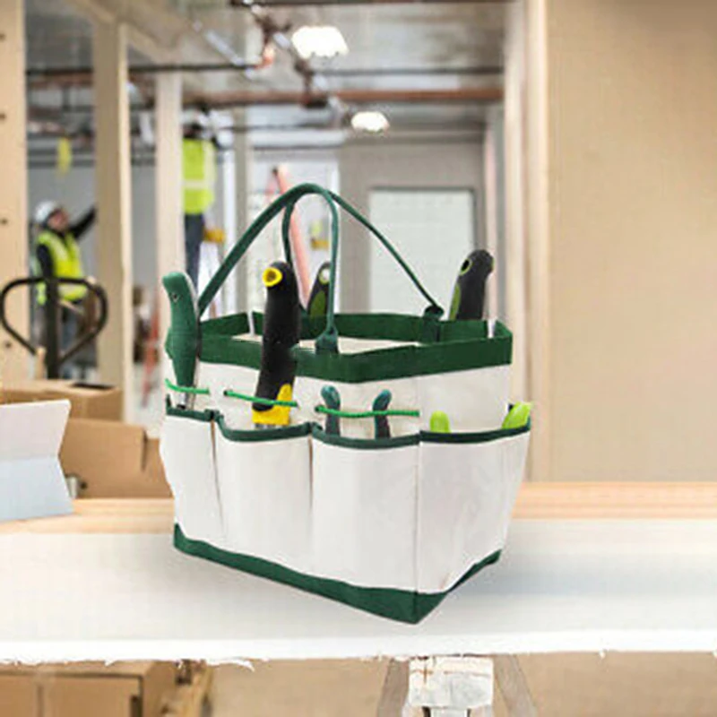 Сумка для инструментов садовый Органайзер из зеленой ткани Оксфорд 8 карманов