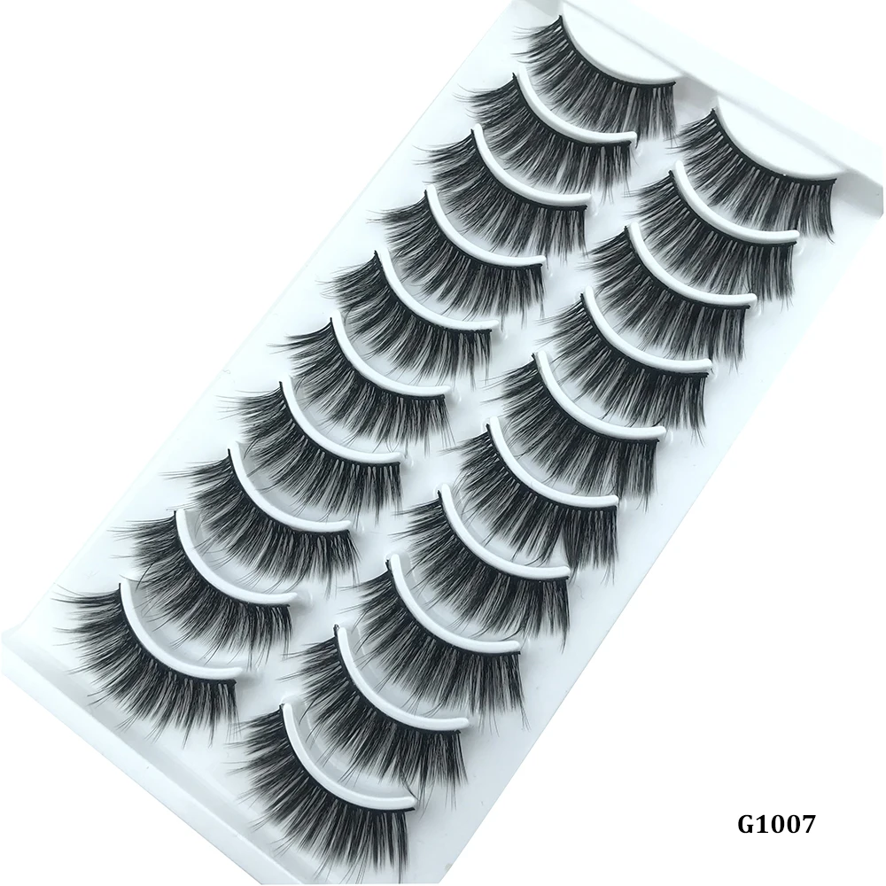 

10 Pairs 5D Faux Mink Eyelashes Natural Long Set Wispy Eye Lashes Natural Eyelashes 20-25mm Hair Lashes