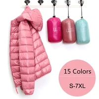 15 colors plus size 5xl 6xl 7xl womens lightweight packable down puffer jacket coat 2021 winter portable outerwear