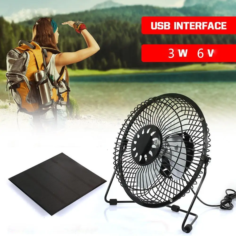 USB солнечная панель Железный вентилятор питание 3 Вт 6 в для наружного домашнего