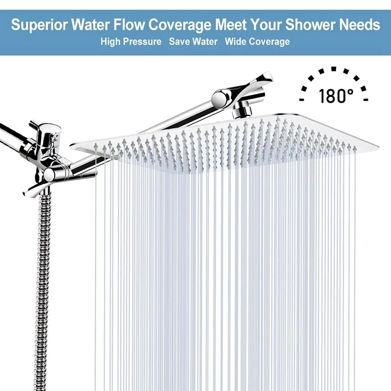 

Shower Head ,High Pressure Rainfall Shower Head with Handheld Showerhead Combo, Anti-Leak Shower Head with Holder