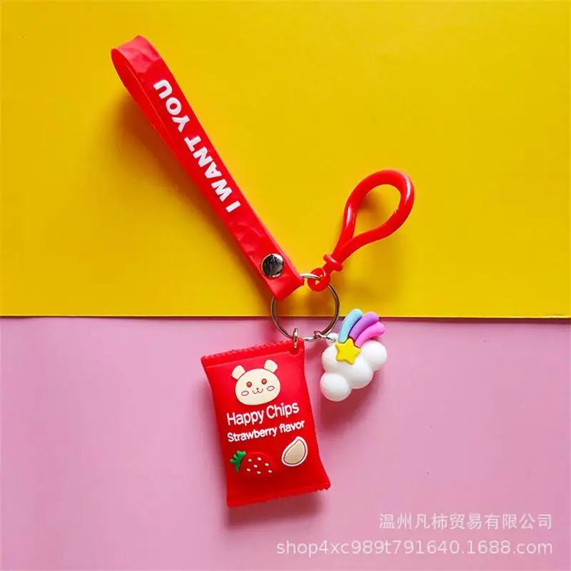 

Creative Snacks Chips Keychains Cute Kids Chips Car Key Chain Children Bag Pendant Keyring Gifts Student Lovers Gift