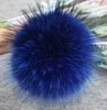 royal blue Роскошный 15 см Пушистый натуральный шарик из меха лисы помпоны мех Помпон Мяч высокое качество брелок металлический кулон кольцо для женщин F281 - Цвет: royal blue