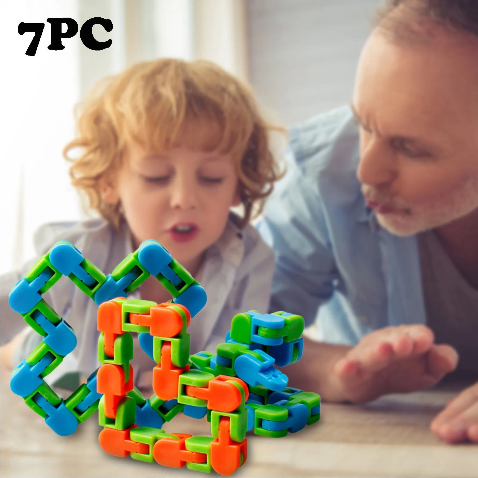 

7PC Colorful Puzzle Sensory Toys Stress Relief Rotate And Shape 24 Bit Children Kid Girl Boy Toys Birthday Gift Hot Sale 2021