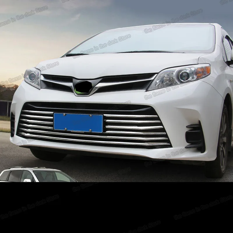 Lsrtw2017 блестящие серебряные abs Передние решетки для автомобилей toyota sienna 2011 2012 2013 2014