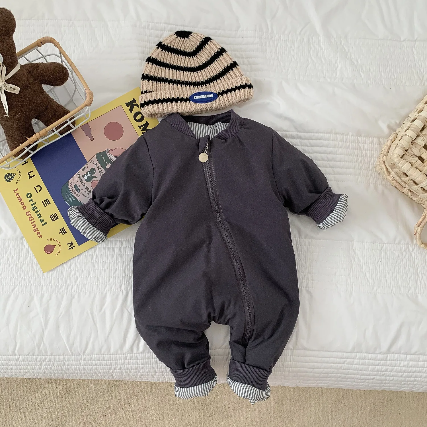 

Winter Clothes Baby Jumpsuit Cotton-padded Jacket Winter Clothes Newborn Thick Husky Clothes Newborn Crawling Clothes Cotton