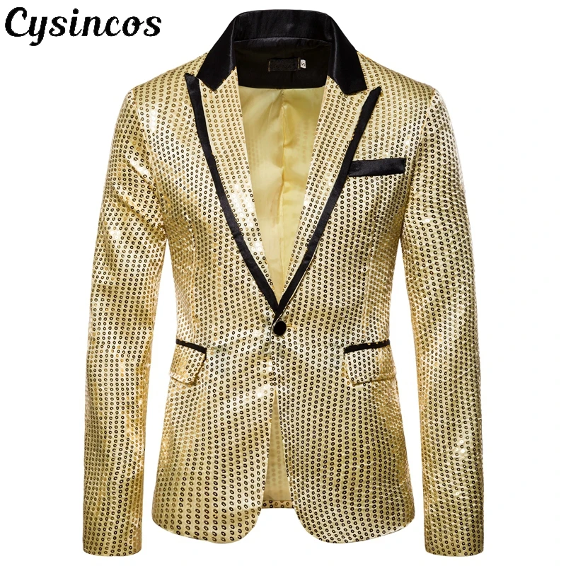 CYSINCOS мужские платья с блестками сценические костюмы мужской костюм и блейзер