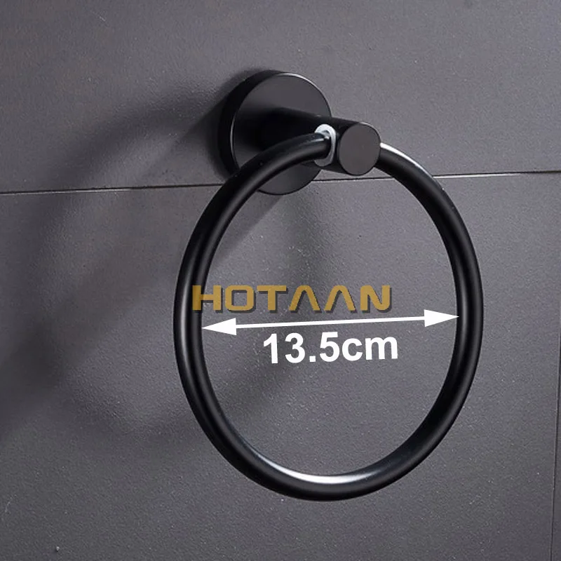 Матовый черный Нержавеющая сталь Ванная комната Полотенца держатель настенный