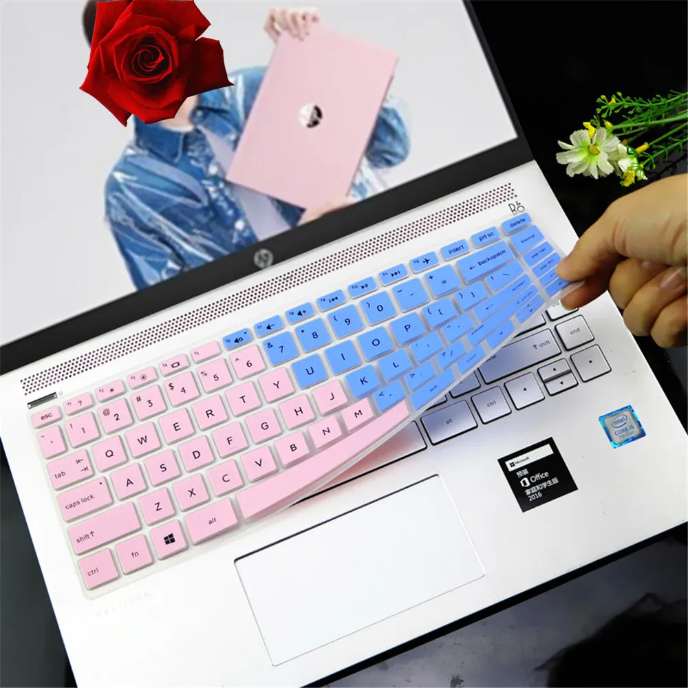 

Laptop Keyboard Protector for HP14q-cs0001TX Silicone 14'' Anti-dust i5-8250U Keyboard Cover Skin Desk Pad Office Desk Set
