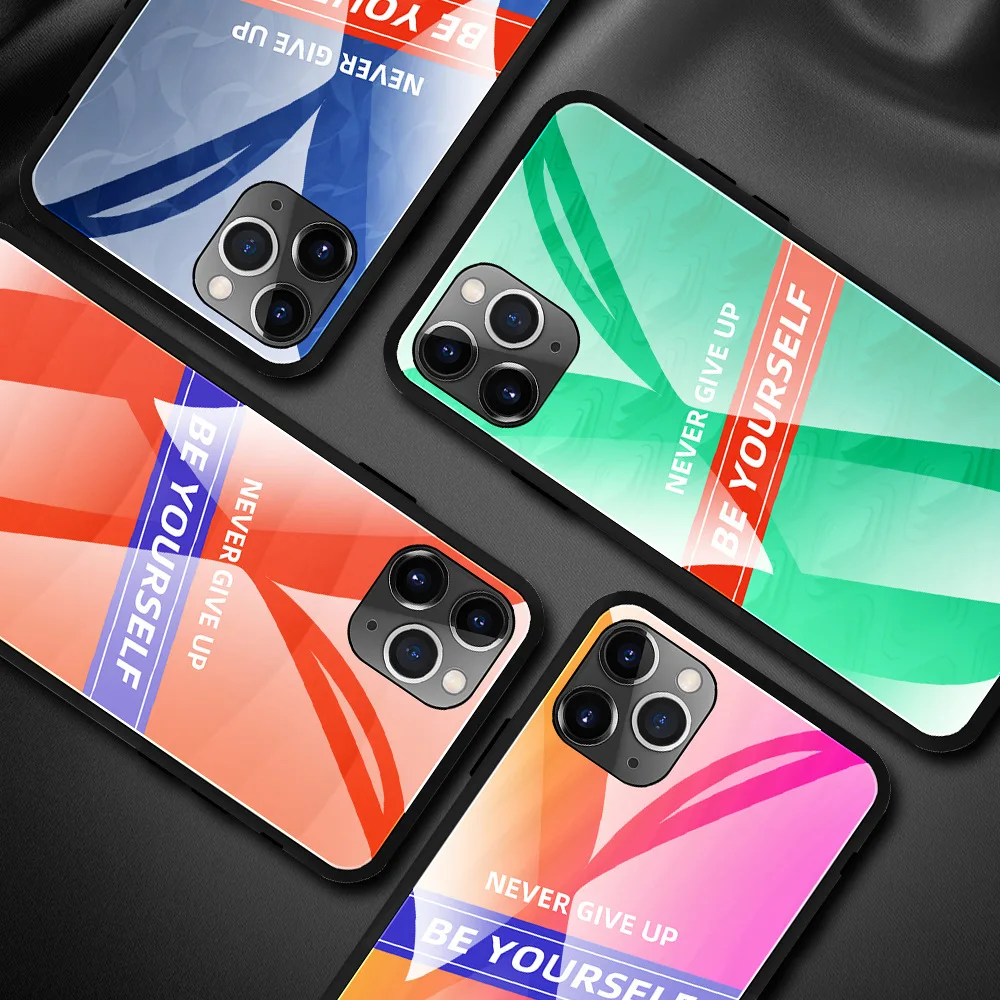 Чехол для телефона Iphone XR X 8 7 6 Plus цветной чехол из закаленного стекла с текстурой