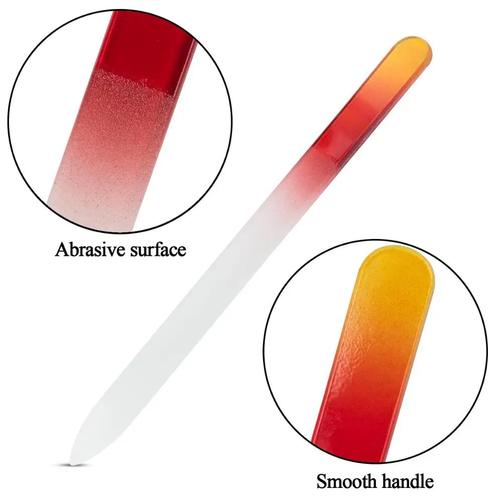

20 Pcs Glass Nail File Crystal Nail File Double Sided Etched Filing Surface Finger Nail Files Professional Manicure Nail Care