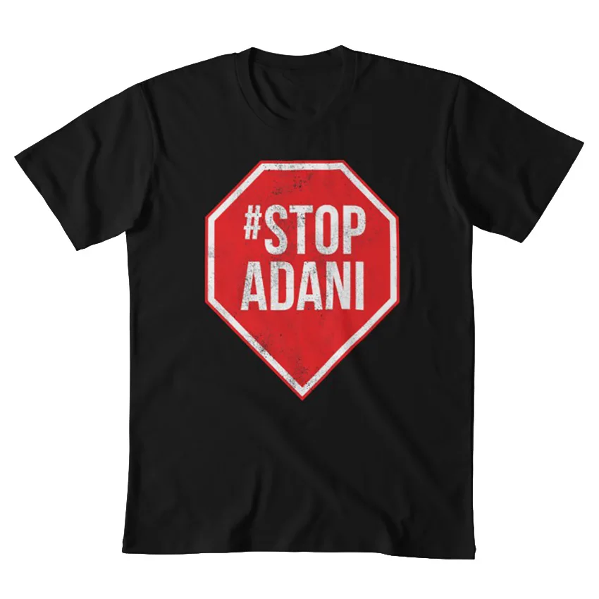 Футболка с надписью Stop Adani stop adani coal mine изменением климата 2019|Мужские футболки| |