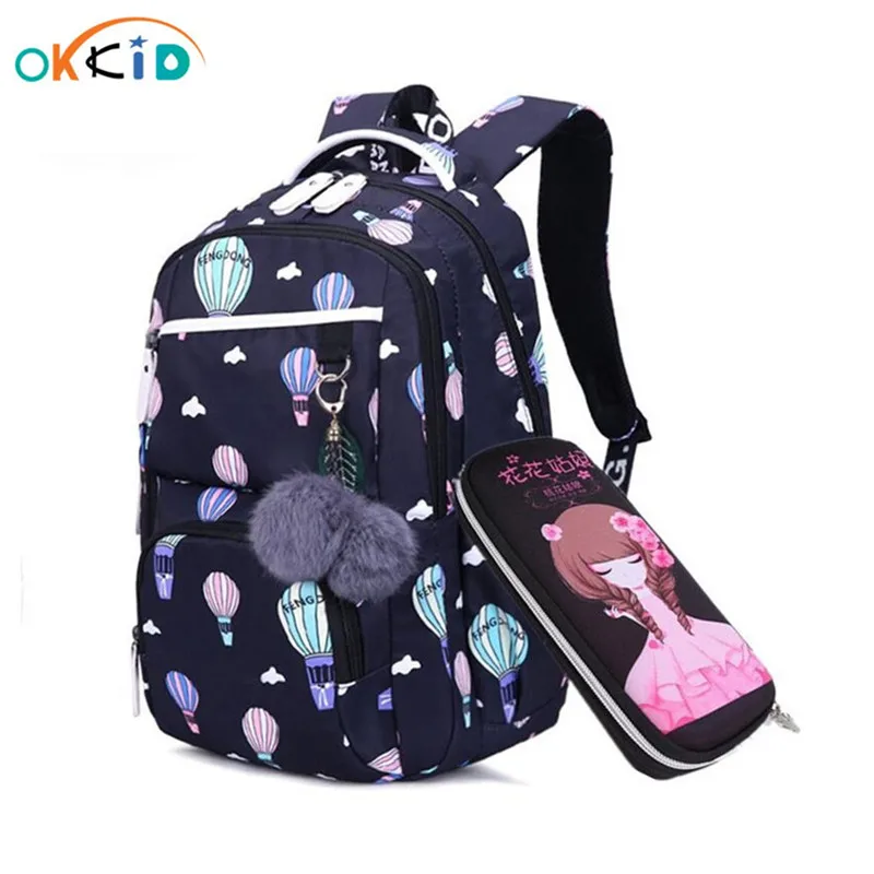 

OKKID children school bags for girls russia elementary school backpack cute flower print pink backpack schoolbag girl book bag