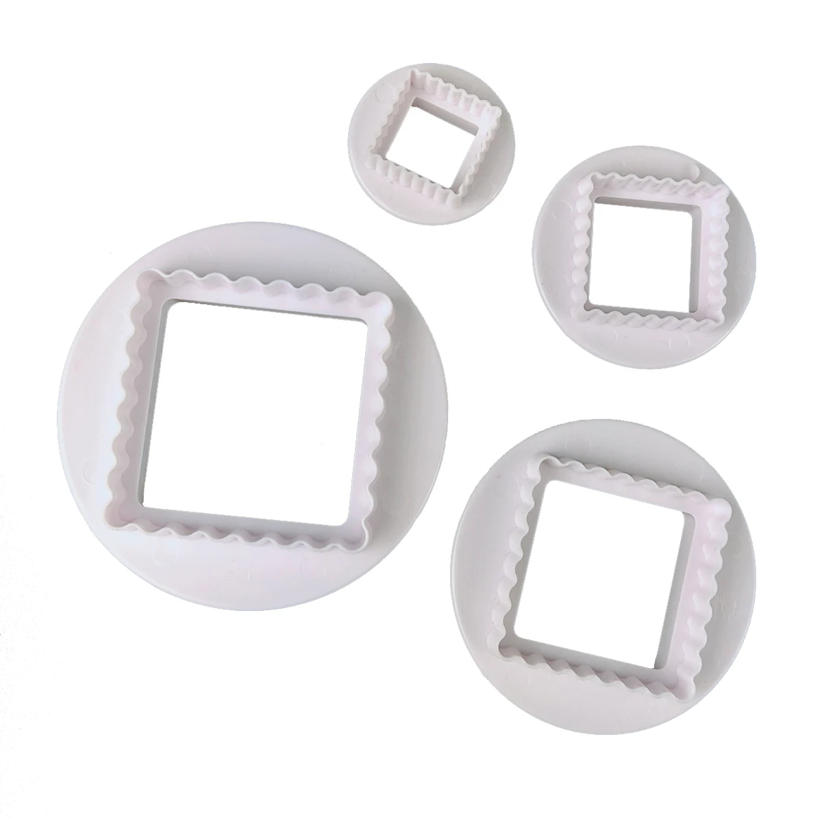 

4Pcs Double Sided Use Skirt Flower Embossing Mold For Baking Cake Biscuits Fondant Chocolate Cookie Decoration Kitchen Tools