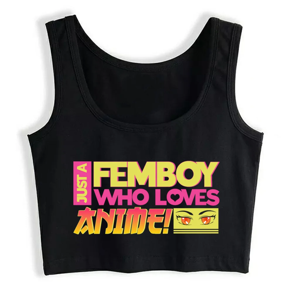 

Crop Top Women Anime Yaoi Femboy Y2k Gothic Emo Harajuku Gym korean Tank Top Sexy Blouse Female Clothes Top Mujer Verano 2021