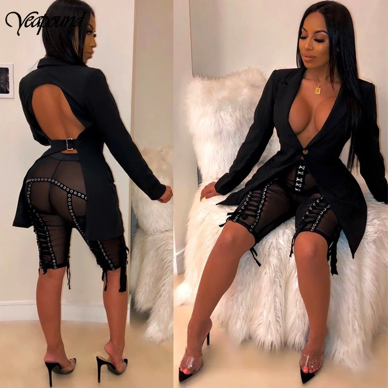 Модный пикантный Блейзер на одной пуговице с V образным вырезом топ открытой