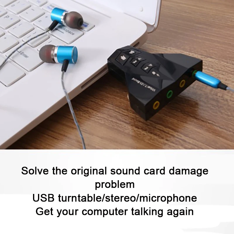 Новая виртуальная 7 1 USB звуковая карта внешняя аудио двойной адаптер для