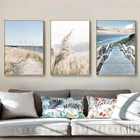 Reed трава Море Пейзаж Плакат в скандинавском стиле из плотной ткани с принтом природа пейзаж Настенная картина скандинавском стиле дома Декор для дома