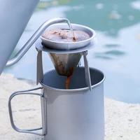 ultralight titanium coffee filter versatile detachable coffee tea dripper cup reusable strainer holder outdoor camping hiking