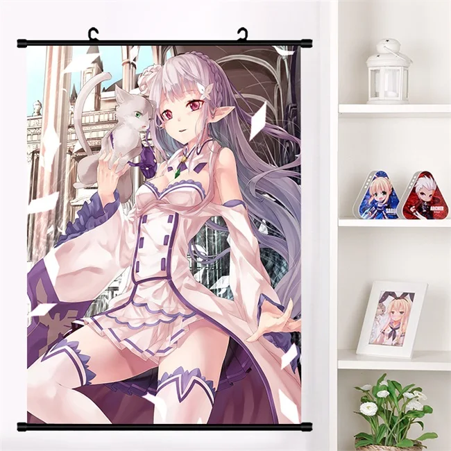 Q Аниме Re: zero kara hajimeru isekai seikatsu Beatrice Emilia настенный плакат коллекция домашнего декора - Цвет: Q