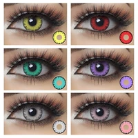 Pair Lenses Color Contact Lenses Halloween Anime Cosplay Contacts Lens Red Yellow Gray Lenses Colored Lenses for Eyes Yearly