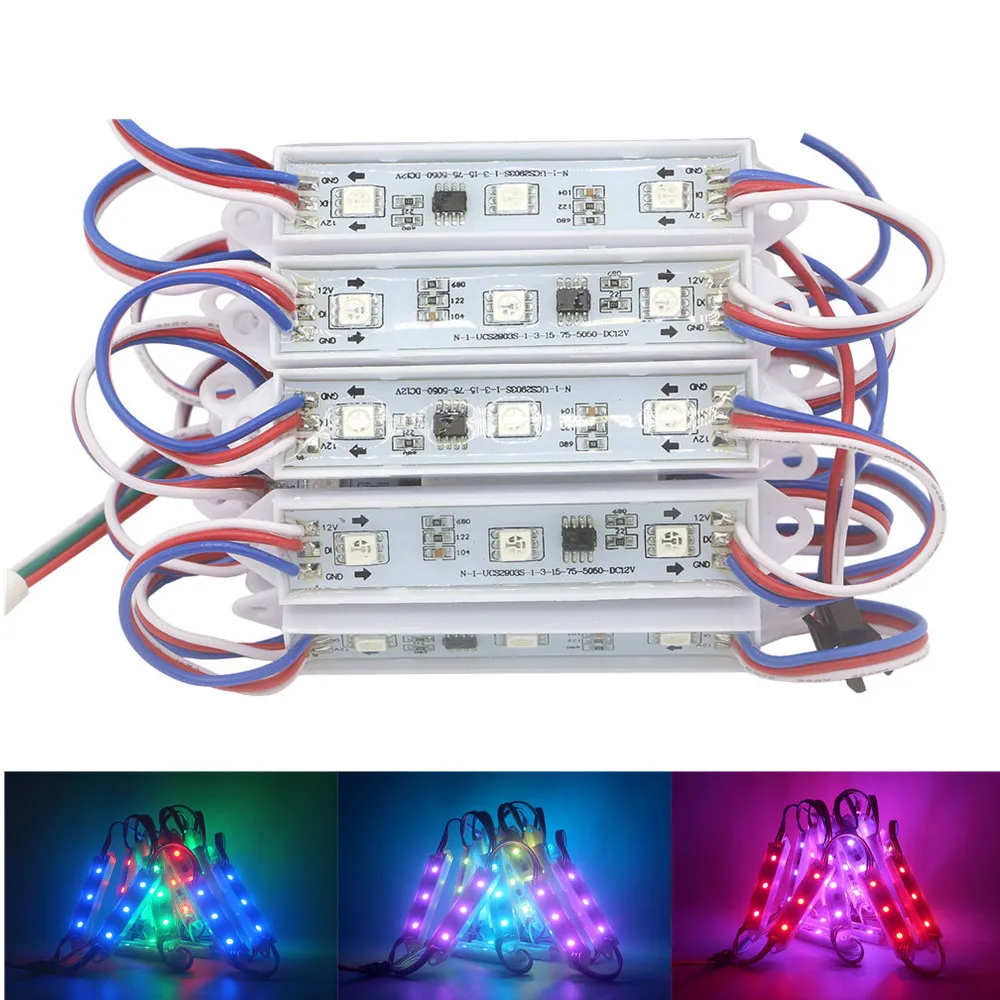 

DC12V 5050 SMD Dropping Glue LED Modules For Sign,Shop Banner,Brighter WS2811 2811 Chip Pixel Digital LED Module Strip Light