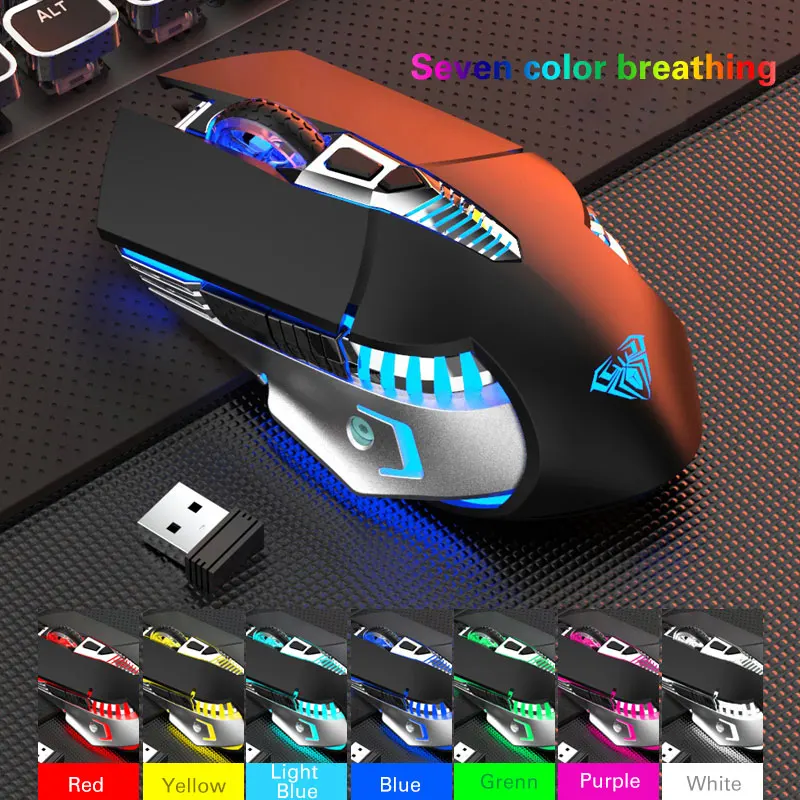Беспроводная игровая мышь перезаряжаемая Bluetooth 3 0/5 0 2 4G режима 7 кнопок 1600 DPI