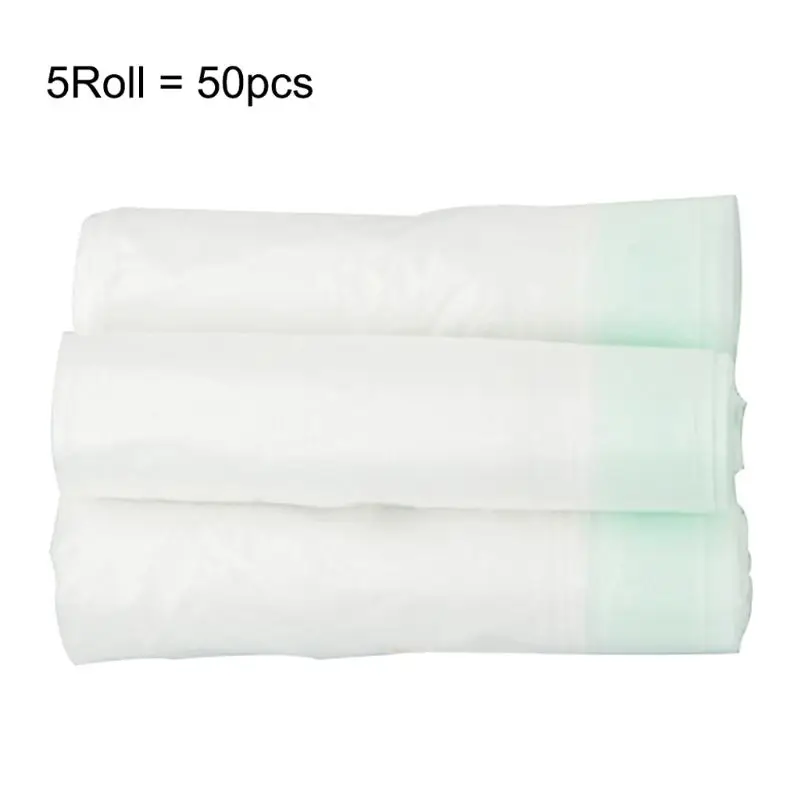 

5 Roll/50 Pcs Universal Potty Training Toilet Seat Bin Bags Travel Potty Liners NEW