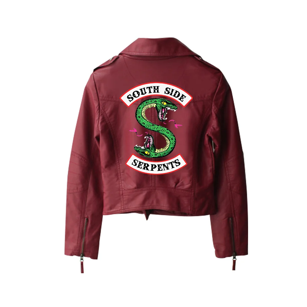 

2019 New Riverdale PU Jackets Printed Southside Riverdale Serpents Jacket Women Riverdale Serpent Streetwear Leather Jacket