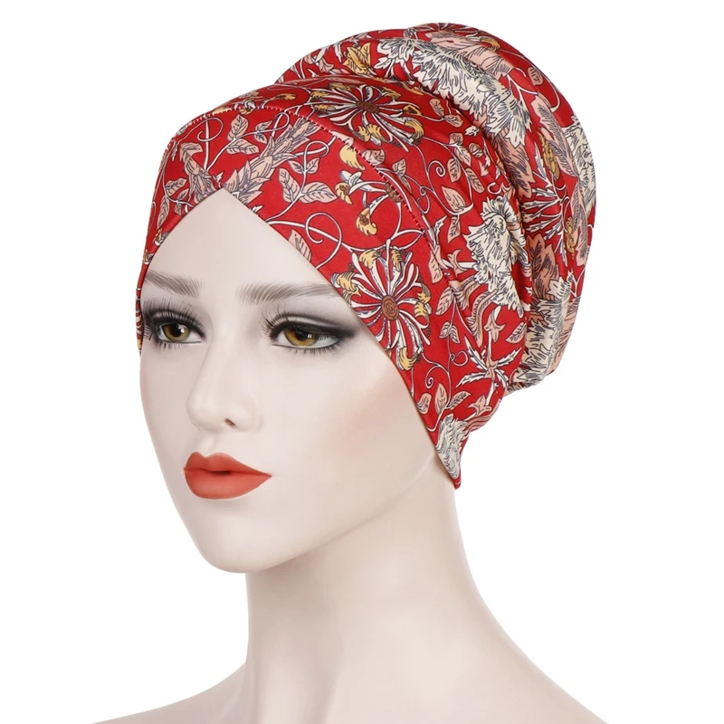 

New Leopard Printed Turban Cap Sponge Muslim Hat Ethnic Costume Hat Chemotherapy Cap Female Bandanas Headwear Hair Accessories