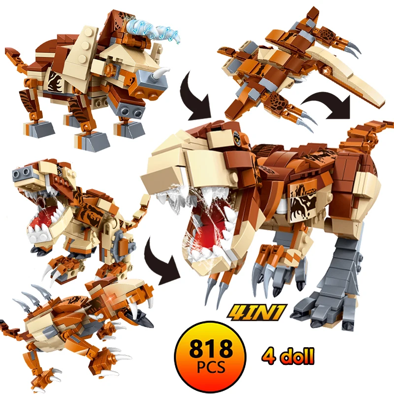 Развивающие игрушки 811 шт мир Юрского периода строительные блоки 4 в 1 набор