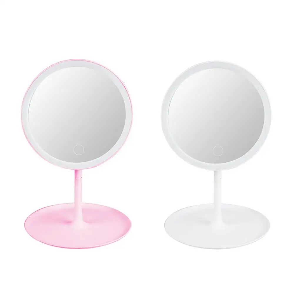 

Table Mirror Mirror Lamp LED Lighted Mirrors 90 ° Rotation Bathroom Beauty Cosmetic Gift Makeup Mirrors Luminous Round