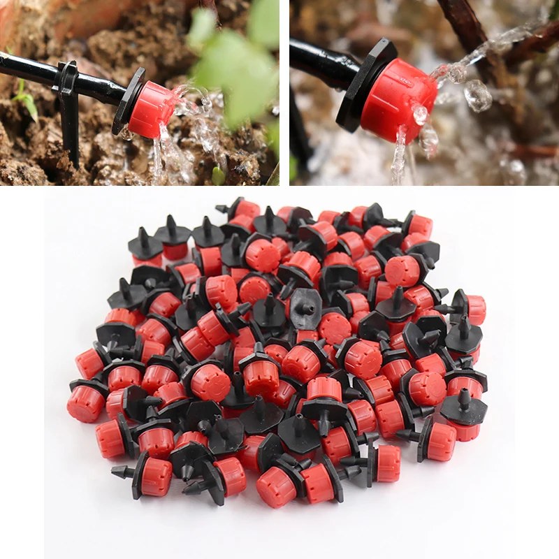 

100 Pcs Garden Irrigation Misting Micro Flow Dripper 8 Hole Drip Head 4/7 mm Watering Hose Drip Irrigation System