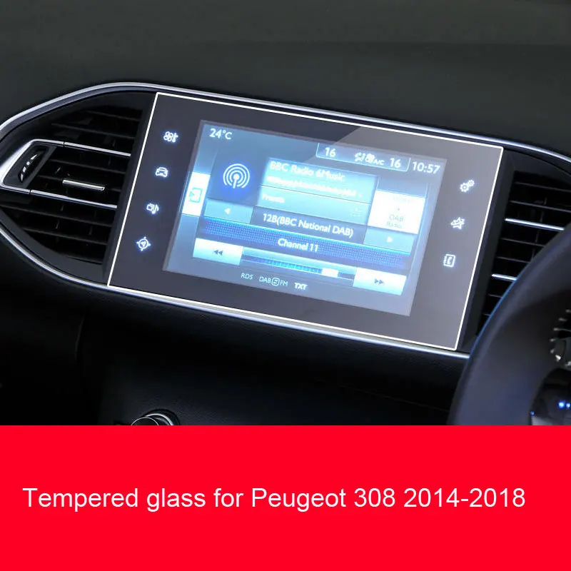 

For Peugeot 308 2014-2018Car GPS navigation film LCD screen Tempered glass protective film Anti-scratch Film Accessories 9.7Inch