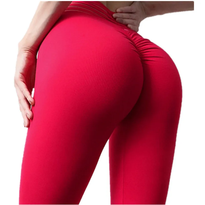 

Women Overlapping Waist Lace Yoga Pants Peach Buttock Solid Color Carry Buttock Sports Leggings Breathable Women Leggings