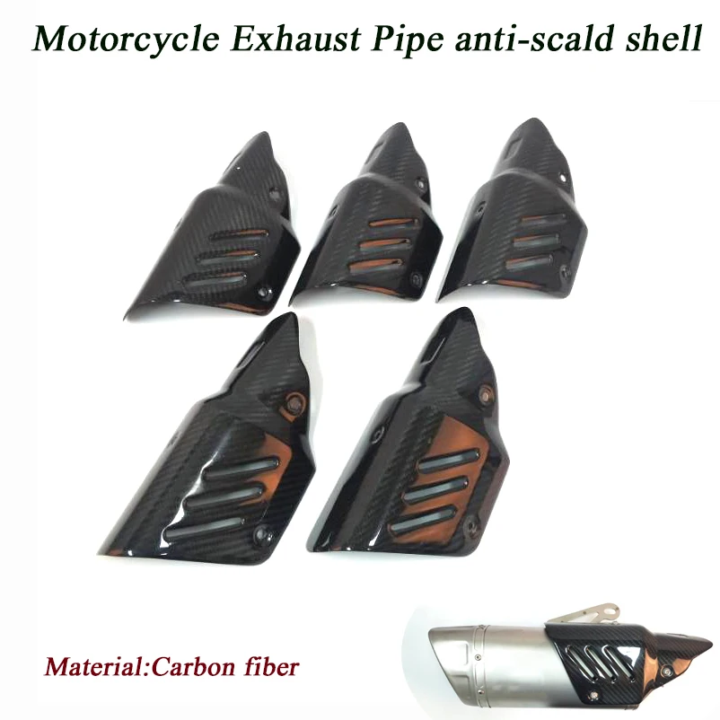 

Motorcycle Tail Exhaust Muffler Pipe Anti-scald Shell Protection Silencer System Real Carbon Fiber Silp on Set