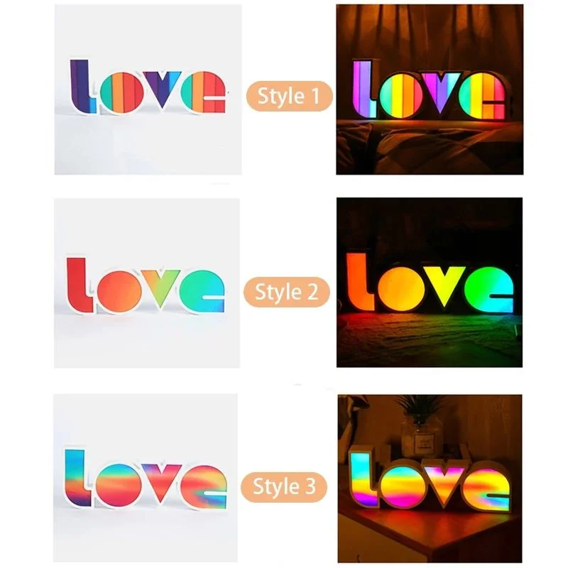 Luces LED de San Valent&iacute;n, L&aacute;mpara decorativa con letras de amor en ingl&eacute;s, propuesta de religi&oacute;n, decoraci&oacute;n de fiesta de boda, regalo rom&aacute;ntico, l&aacute;mpara LED de noche-4