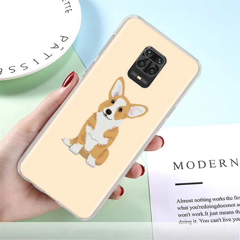 

Luxury Phone Case for Xiaomi Redmi Note 10 9S 9T 9 8 Pro 8T 7 7A 9A 9C K30 K40 Cute Cartoon Corgi Bumper Cover Shell Coque Funda