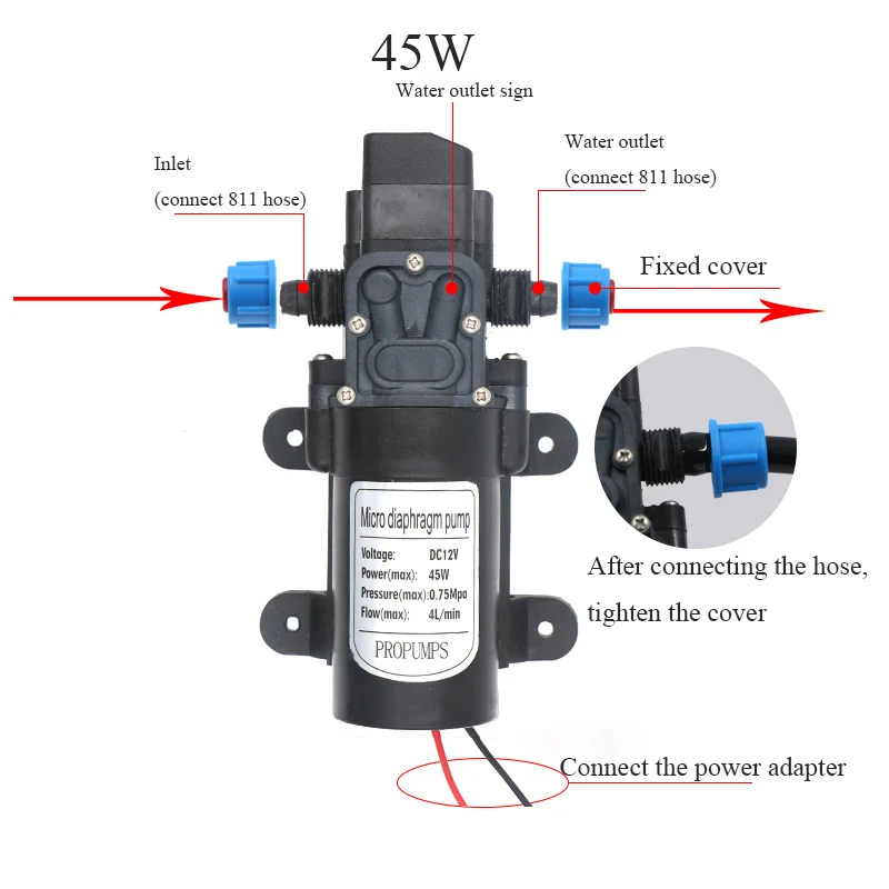 Садовая система полива самовсасывающая капельного орошения распылитель воды 45