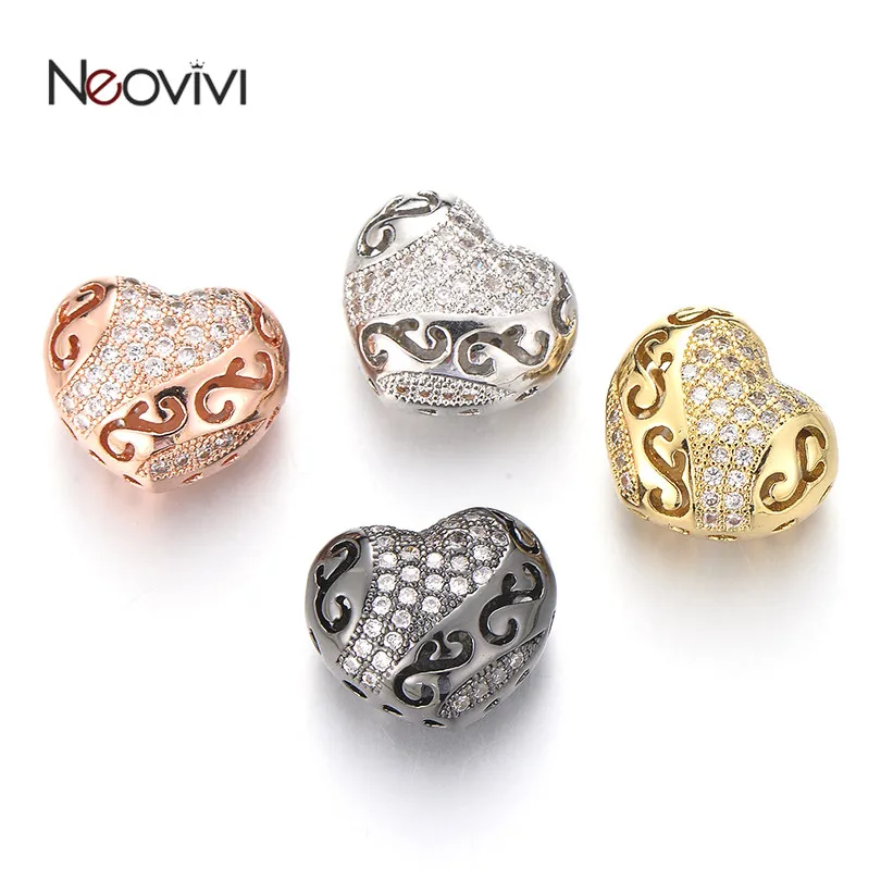 Neovivi волнистые символы полые сердца бусины для изготовления ювелирных изделий
