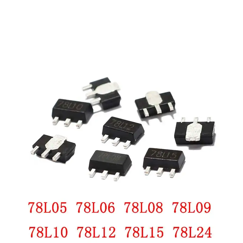 

100 шт. 78L05 78L06 78L08 78L09 78L10 78L12 78L15 78L24 SOT89 SMD трехконтактная трубка регулятора