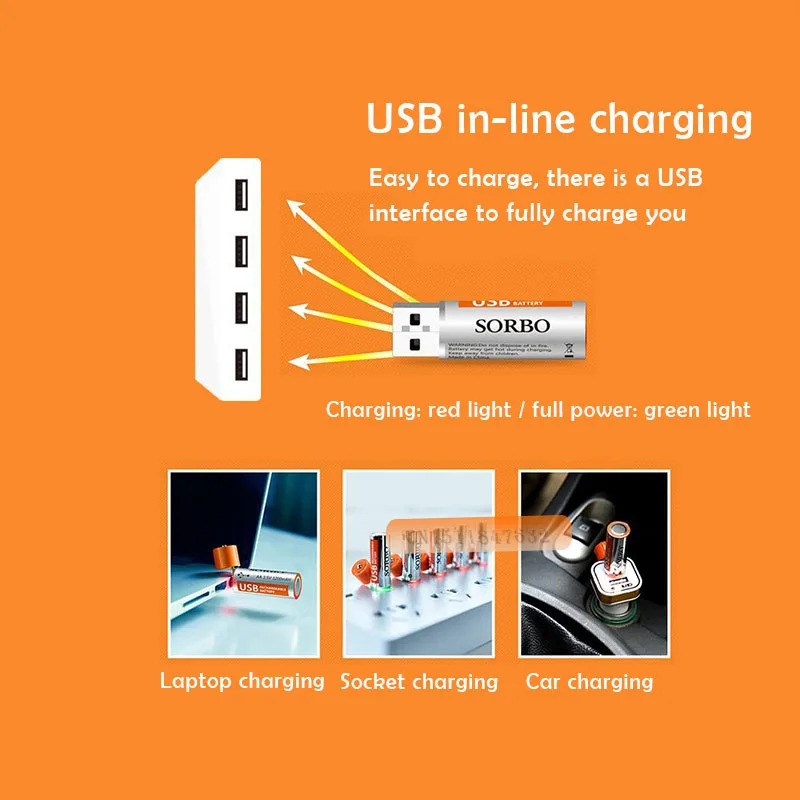 Аккумуляторные батарейки SORBO 2 шт. 1 5 в 1200 мАч USB ч быстрая зарядка AA Li po|battery a|hot