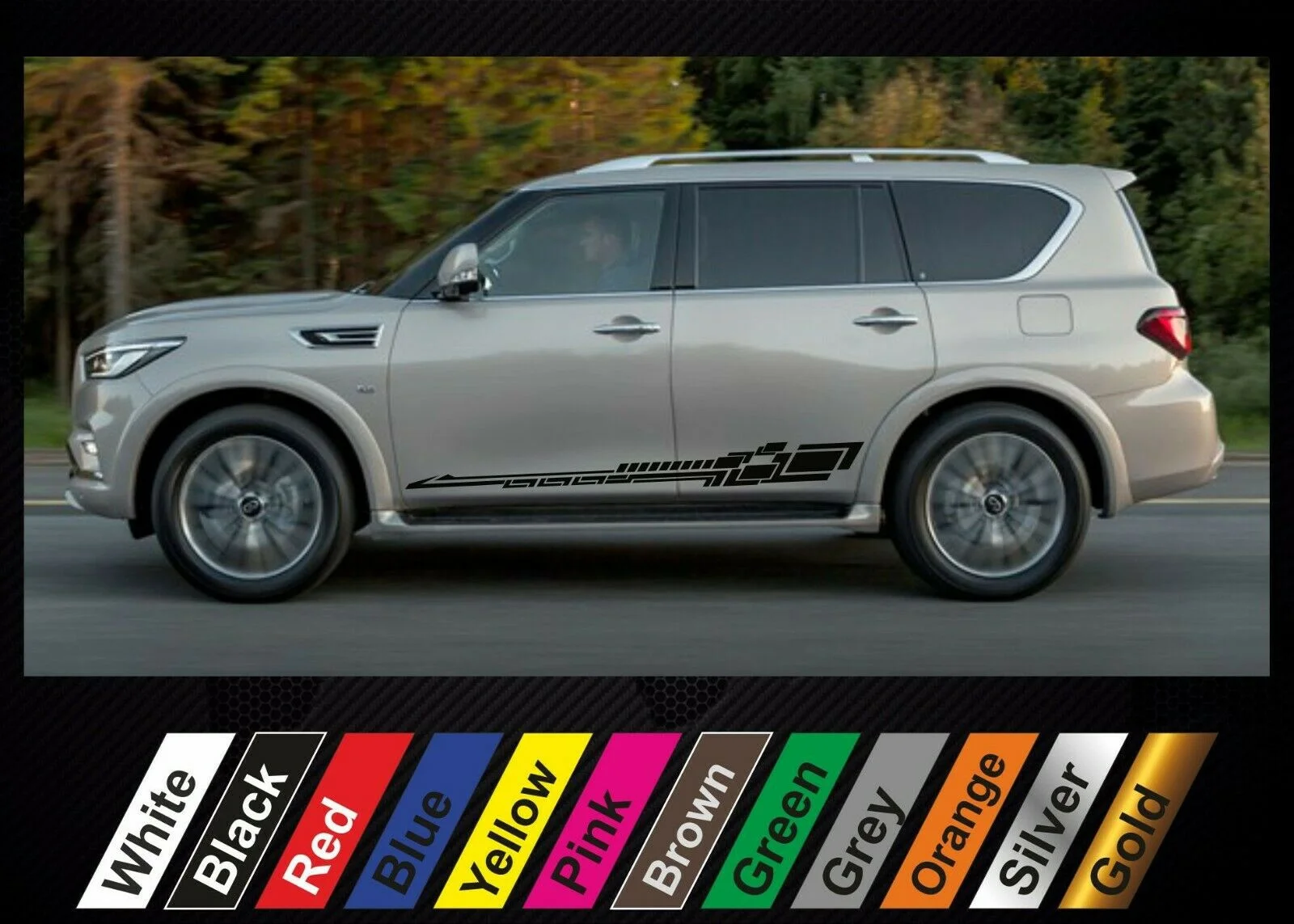 

Наклейки для x2 Infiniti QX80 графические боковые полоски Наклейка #16