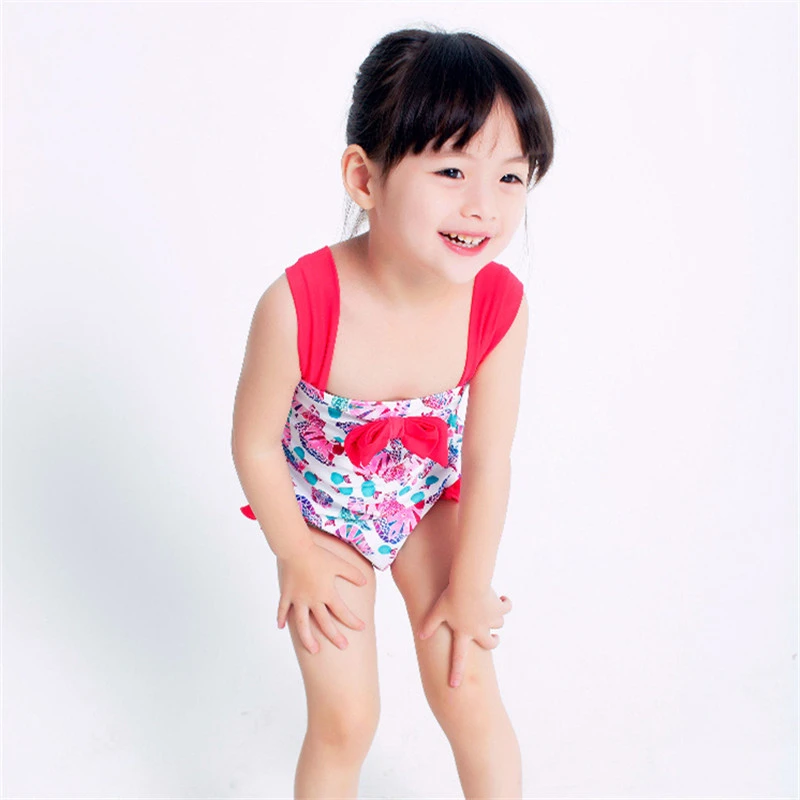 Детский слитный купальник для девочек 2 7 лет летняя пляжная одежда с