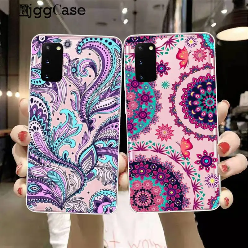 

Paisley Patterned African elements Phone Case Transparent For Samsung Galaxy S Note 8 9 11 20 10 Pro E LITE P Plus A81