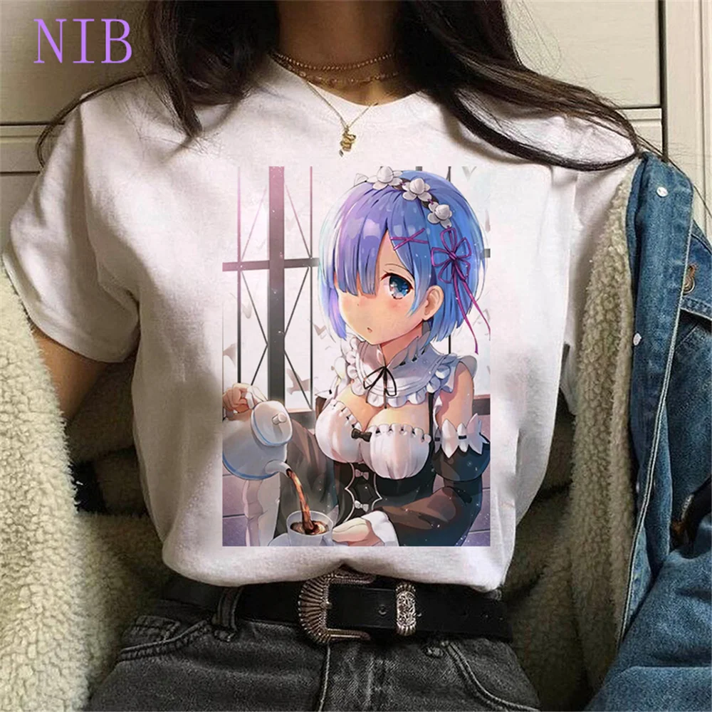 

Harajuku cartoon anime Tees ReZERO Starting Life in Another World (Season 2) t shirt gothic punk oversized women/men's T-Shirts