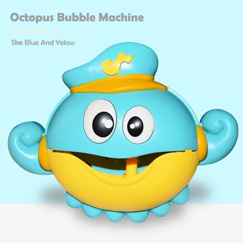 Octopus With Box C Bubble Краб игрушка для ванны машина Bubble крабы лягушка музыкальная Ванна мыло автоматический пузырь чайник Ванная комната для малышей Малыш игрушка подарок - Цвет: Octopus With Box C
