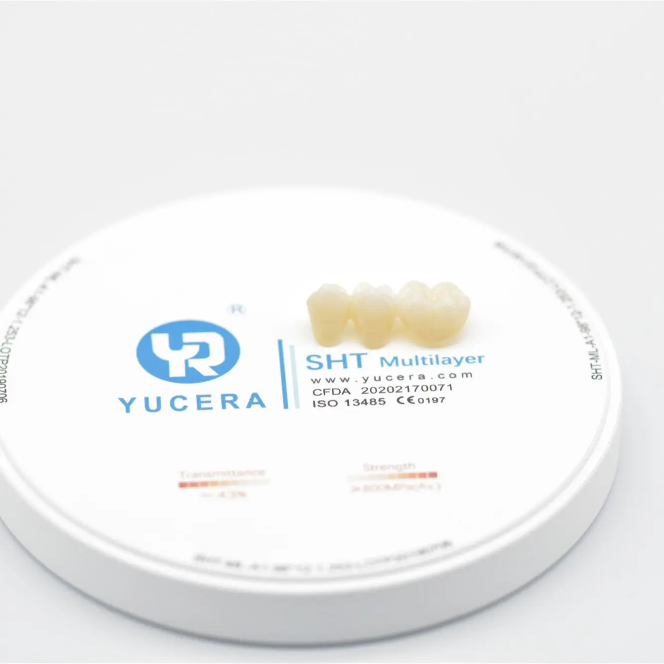 YUCERA 98mm D2 SHT Mulilayer Zirconium Blank CAD CAM Ceramic Zirconia Block for Dental laboratory
